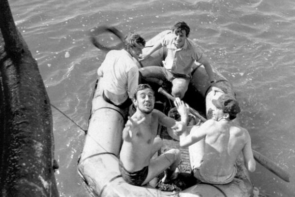 Mooi weer! Met Marc Sloan en links Tom Collins